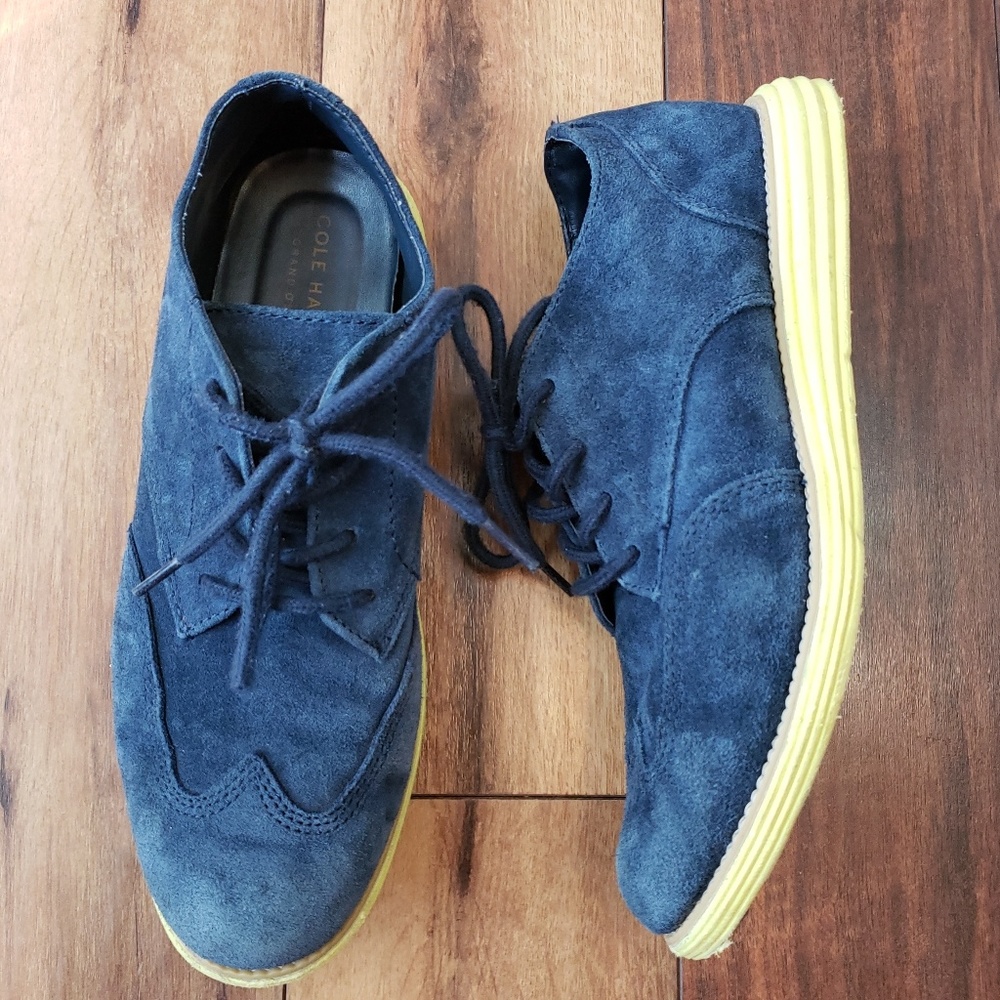 Haan Cole Grand Oxfords Suede Shoes Boys Size 5.5